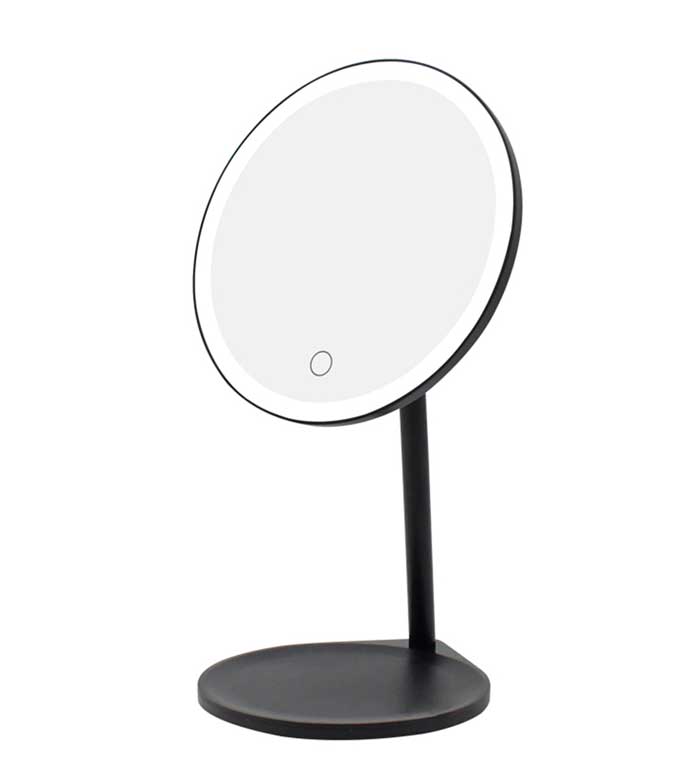 Espelho de Maquilhagem HOMCOM Preto Metal, Vidro e ABS  32.8x11x47.4cm_831-493V90
