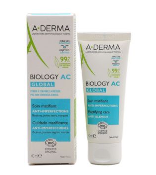 A-Derma - *Biology AC* - Creme de rosto matificante anti-manchas Global