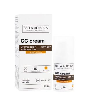 Bella Aurora - Creme CC anti-manchas SPF50 + - Tom Médio