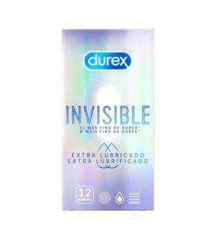 Durex - Preservativos Invisíveis Lubrificados Extra - 12 unidades