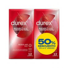 Durex - Preservativos Sensíveis ao Contato Total - 2 x 12 unidades