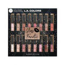 L.A Colors - Conjunto de 16 glosses Gloss Fanatic