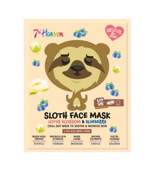 Montagne Jeunesse - 7th Heaven - Máscara Facial Animal Mask Urso-preguiça - Flor de Lótus e Mirtilo
