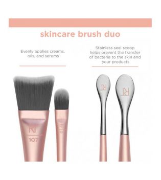 Técnicas reais - Face & Eye Brush Duo Skincare Brush Duo - 107 + 109