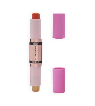 Revolution - Blush and Highlighter Stick Duo - Coral Dew