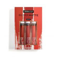 Revolution Relove - Conjunto de 3 batons líquidos Super Matte - Heat