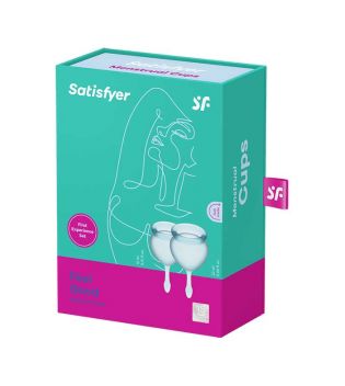 Satisfyer - Kit Copo Menstrual Feel Good (15 + 20 ml) - Azul Claro
