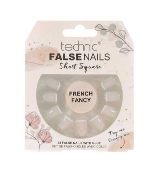 Technic Cosmetics - Unhas postiças False Nails Short Square - French Fancy