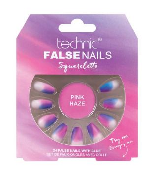 Technic Cosmetics - Unhas Falsas False Nails Squareletto - Pink Haze